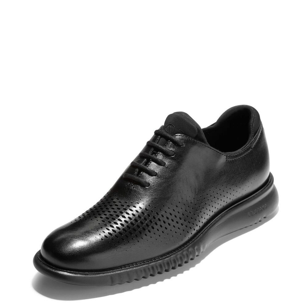 Cole Haan Black Perforated Leather Derby